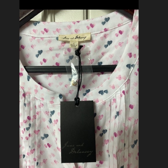New JANE AND DELANCEY long sleeve BLOUSE  size L - Picture 4 of 5